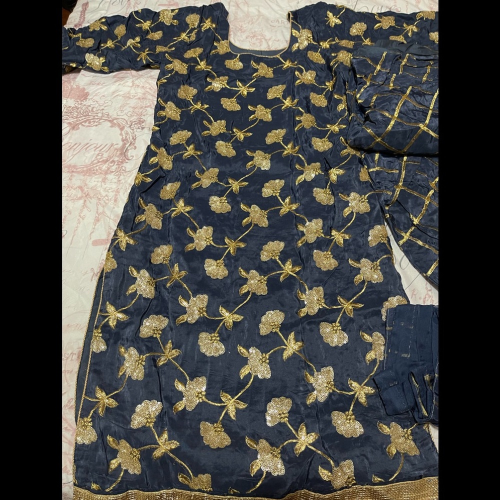 Silk suit with patiala salwar